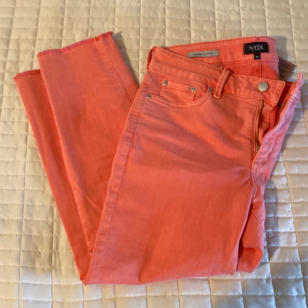 NYDJ peach/pink SHERI ankle 8P jeans